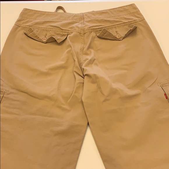 Khaki Cargo Pants w Draw-String Low Slouch Sz LG - Picture 6 of 8